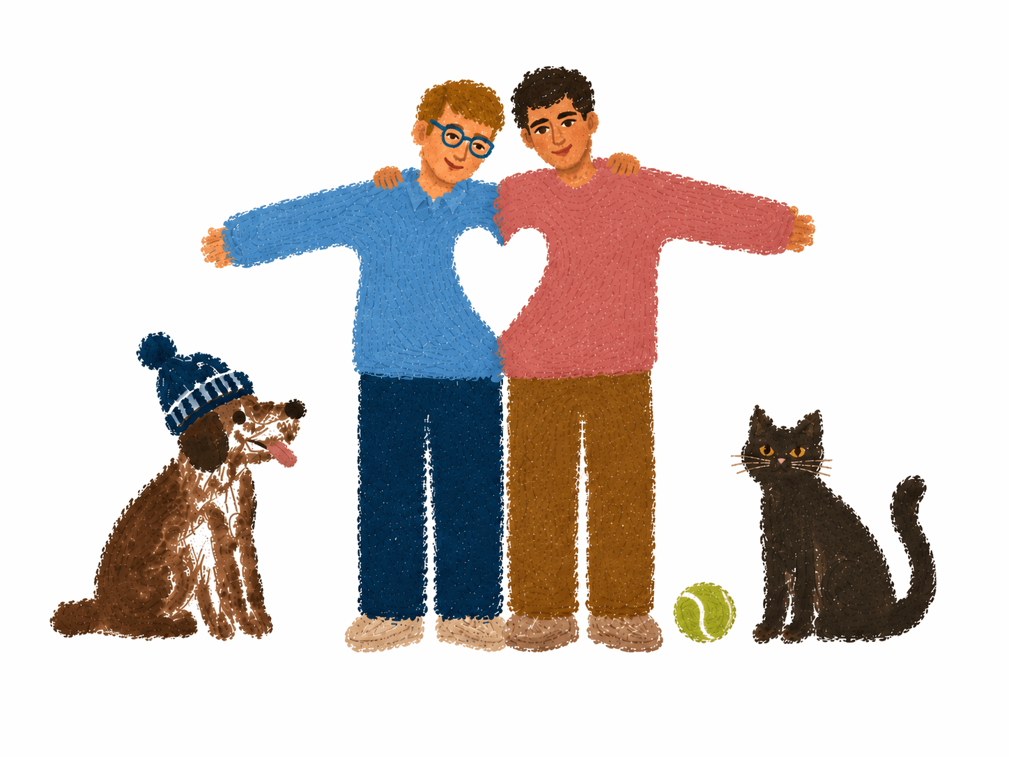Julian, Kevin, Hund und Katze — Fellspace